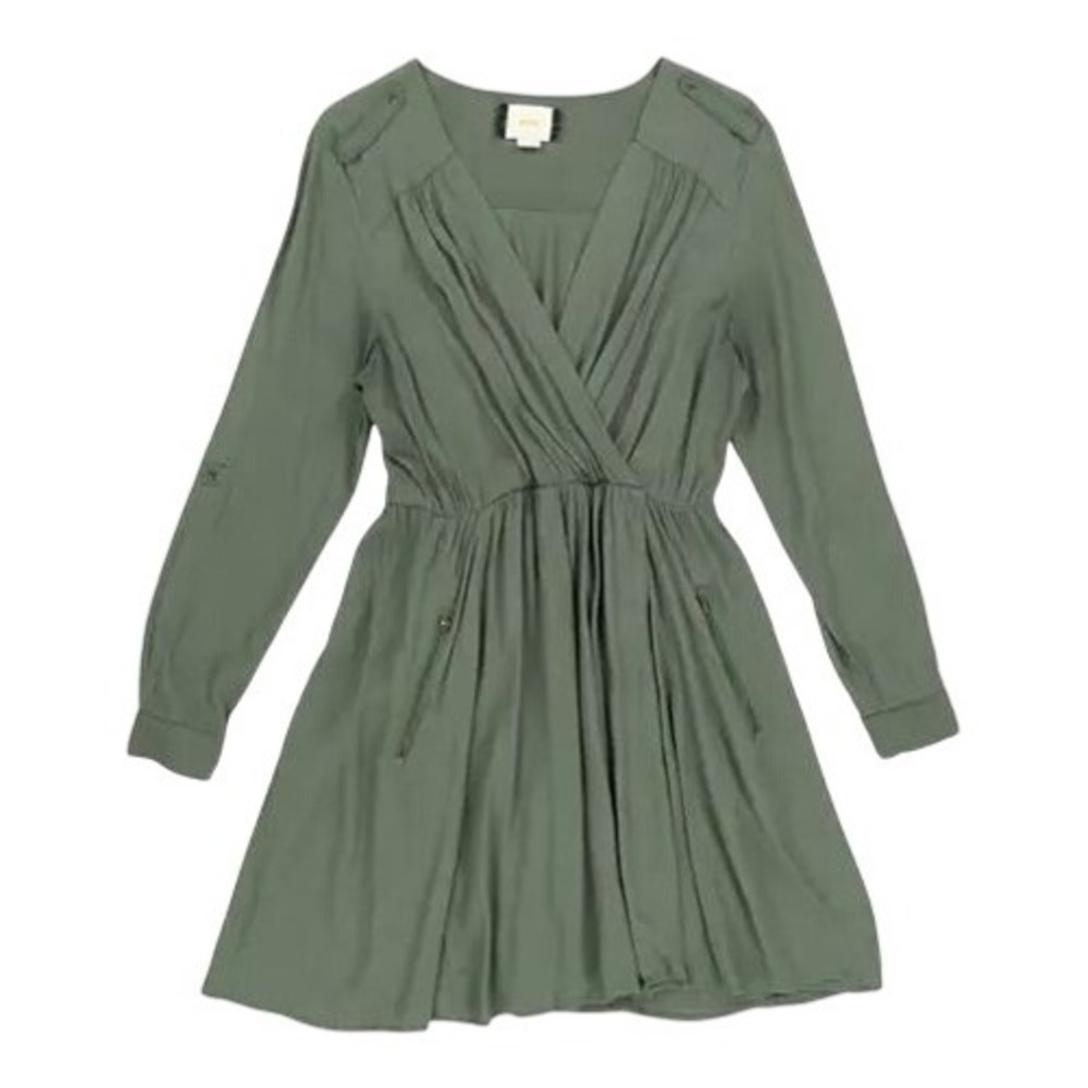 Maeve Anthropologie Wrap Dress Women's Size Medium Long Sleeve Roll Casual Party